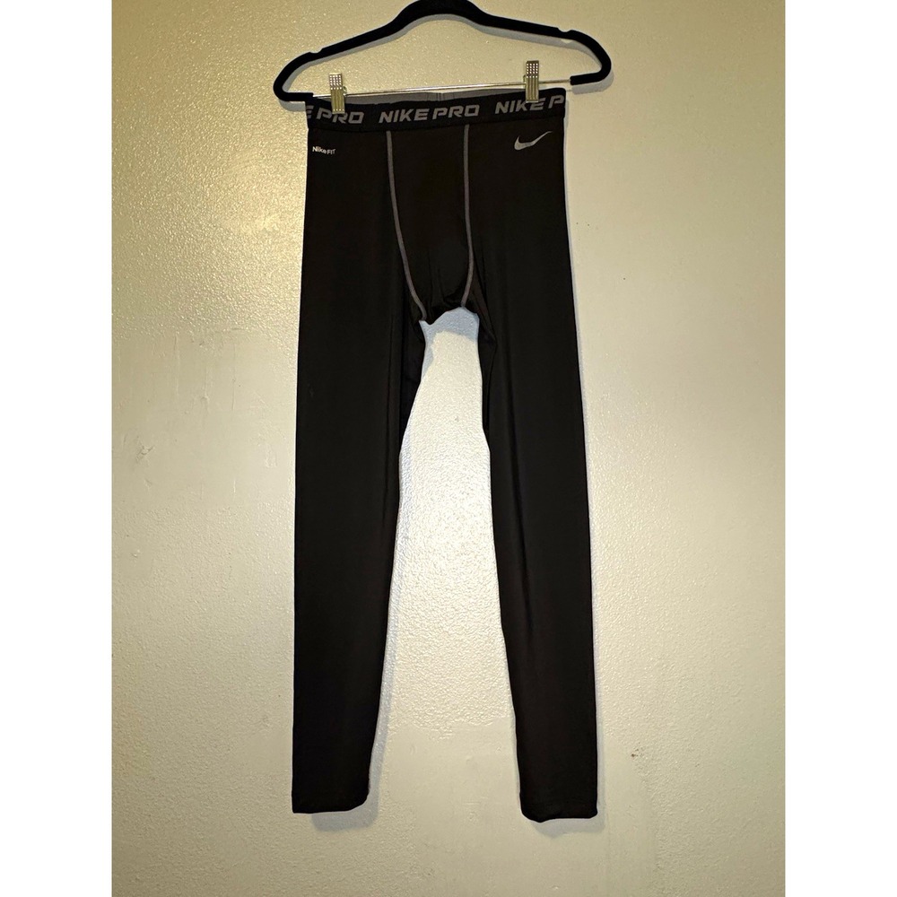 Nike Pro Tight Dri-FIT Boy's Compression Tights Black L 25" Inseam Pull On